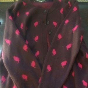 Cat print cardigan